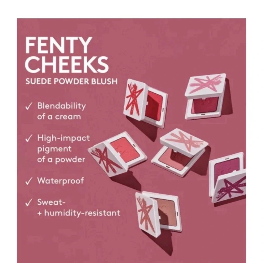 Fenty Beauty Cheeks Suede Powder Blush  LOLLY POPPY 03  4g Waterproof NIB NEW